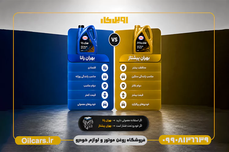 مقایسه روغن موتور بهران رانا و بهران پیشتاز